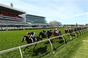 MELBOURNE, AUSTRALIA - NOVEMBER 03: Jye McNeil riding #6 Twilight Payment leads at the start to win race 7, the Lexus Melbourne Cup during 2020 Lexus Melbourne Cup Day at Flemington Racecourse on November 03, 2020 in Melbourne, Australia. (Photo by Robert Cianflone/Getty Images for the VRC)