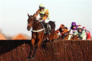 NEWBURY, ENGLAND - NOVEMBER 05: Nico de Boinville riding Morning Vicar on his way to winning the Indzine Handicap Chase at Newbury Racecourse on November 05, 2020 in Newbury, England. (Photo by Michael Steele/Getty Images)