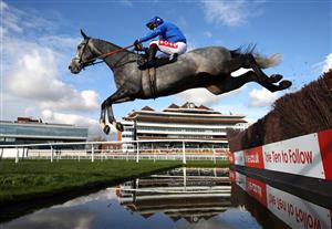 NEWBURY, ENGLAND - NOVEMBER 05: Richard Johnson riding Kalooki on their way to winning the Pertemps Network Beginners' Chase at Newbury Racecourse on November 05, 2020 in Newbury, England. (Photo by Michael Steele/Getty Images)