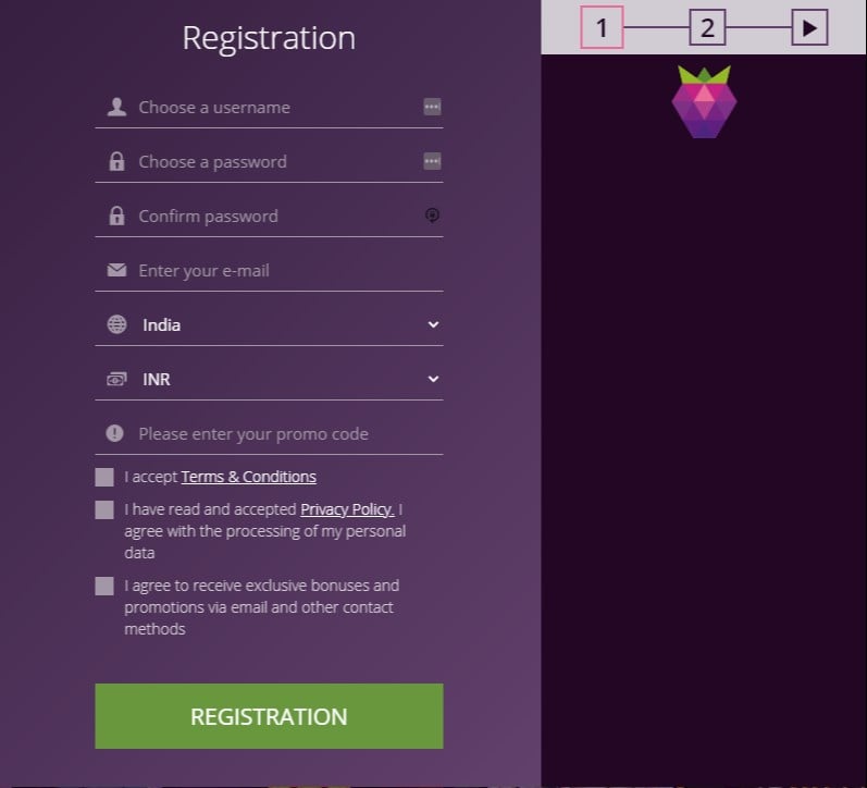 Malina Registration form