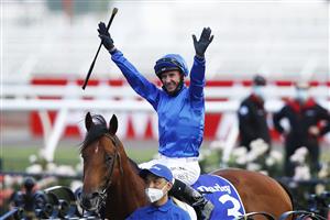 MELBOURNE, AUSTRALIA - NOVEMBER 07: Glen Boss riding #3 Bivouac returns to scale after winning race 6, the Darley Sprint Classic during 2020 Seppelt Wines Stakes Day at Flemington Racecourse on November 07, 2020 in Melbourne, Australia. (Photo by Daniel Pockett/Getty Images for the VRC)