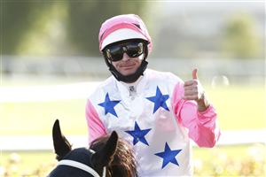 MELBOURNE, AUSTRALIA - NOVEMBER 07: Luke Nolan on board Leiter returns to scale after winning race 9 Seppelt Drumborg Grand Handicap during 2020 Seppelt Wines Stakes Day at Flemington Racecourse on November 07, 2020 in Melbourne, Australia. (Photo by Darrian Traynor/Getty Images for the VRC)