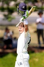 Will Pucovski celebrates after reaching his century against Western Australia at Karen Rolton Oval (Getty Images)