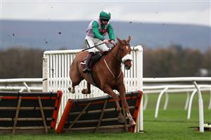 BANGOR, WALES - NOVEMBER 11: Any News ridden by Sam Twiston-Davies jumps the last to win The Bangor 'National Hunt' Auction Maiden Hurdle at Bangor-on-Dee Racecourse on November 11, 2020 in Bangor, United Kingdom. (Photo by David Davies - Pool/Getty Images)