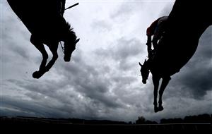 BANGOR, WALES - NOVEMBER 11: Runners and riders in The Bangor On Dee Racecourse Mares Novices Chase at Bangor Racecourse at Bangor-on-Dee Racecourse on November 11, 2020 in Bangor, United Kingdom. (Photo by David Davies - Pool /Getty Images)
