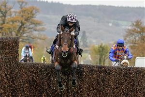 TAUNTON, ENGLAND - NOVEMBER 12: Ben Jones riding Irish Prophecy clear the last to win The Arthur & Peggy White Memorial Handicap Chase at Taunton Racecourse on November 12, 2020 in Taunton, England. Owners are allowed to attend if they have a runner at the meeting otherwise racing remains behind closed doors to the public due to the Coronavirus pandemic. (Photo by Alan Crowhurst/Getty Images)