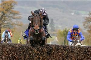 TAUNTON, ENGLAND - NOVEMBER 12: Ben Jones riding Irish Prophecy clear the last to win The Arthur & Peggy White Memorial Handicap Chase at Taunton Racecourse on November 12, 2020 in Taunton, England. Owners are allowed to attend if they have a runner at the meeting otherwise racing remains behind closed doors to the public due to the Coronavirus pandemic. (Photo by Alan Crowhurst/Getty Images)