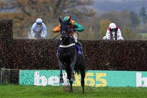 TAUNTON, ENGLAND - NOVEMBER 12: James Davies riding Duokarov clear the last to win The Michael Spiers Novices' Handicap Chase at Taunton Racecourse on November 12, 2020 in Taunton, England. Owners are allowed to attend if they have a runner at the meeting otherwise racing remains behind closed doors to the public due to the Coronavirus pandemic. (Photo by Alan Crowhurst/Getty Images)