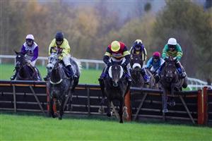 TAUNTON, ENGLAND - NOVEMBER 12: Richard Johnson riding Feuille de Chene (R) clear the last to win The Thoroughbred Breeders' Association Mares' Handicap Hurdle at Taunton Racecourse on November 12, 2020 in Taunton, England. Owners are allowed to attend if they have a runner at the meeting otherwise racing remains behind closed doors to the public due to the Coronavirus pandemic. (Photo by Alan Crowhurst/Getty Images)