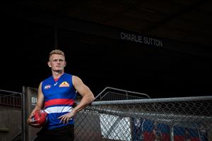 MELBOURNE, AUSTRALIA - NOVEMBER 13: Adam Treloar poses during a Western Bulldogs AFL media opportunity at Whitten Oval on November 13, 2020 in Melbourne, Australia. (Photo by Darrian Traynor/Getty Images)