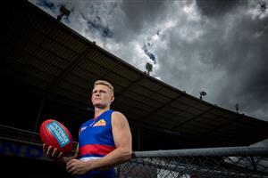 MELBOURNE, AUSTRALIA - NOVEMBER 13: Adam Treloar poses during a Western Bulldogs AFL media opportunity at Whitten Oval on November 13, 2020 in Melbourne, Australia. (Photo by Darrian Traynor/Getty Images)