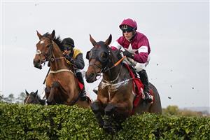 CHELTENHAM, ENGLAND - NOVEMBER 13: Robbie Power riding Tiger Roll during The Glenfarclas Cross Country Handicap Chase at Cheltenham Racecourse on November 13, 2020 in Cheltenham, England. Owners are allowed to attend if they have a runner at the meeting otherwise racing remains behind closed doors to the public due to the Coronavirus pandemic. (Photo by Alan Crowhurst/Getty Images)