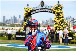 Jamie Kah is seen after the 2020 Lexus Melbourne Cup Day at Flemington Racecourse (Getty Images)