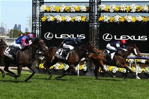 Jamie Kah riding Prince Of Arran finishing third in the 2020 Lexus Melbourne Cup at Flemington Racecourse on November 03, 2020 (Getty Images)
