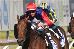 NEWCASTLE, AUSTRALIA - NOVEMBER 14: Nash Rawiller on Sweet Deal wins race 7 the TAB Hunter during Racing at Newcastle Racecourse on November 14, 2020 in Newcastle, Australia. (Photo by Mark Evans/Getty Images)
