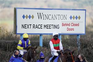 WINCANTON, ENGLAND - NOVEMBER 19: A general view at Wincanton Racecourse on November 19, 2020 in Wincanton, England. Owners are allowed to attend if they have a runner at the meeting otherwise racing remains behind closed doors to the public due to the Coronavirus pandemic. (Photo by Alan Crowhurst/Getty Images)