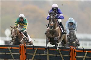 ASCOT, ENGLAND - NOVEMBER 20: Harry Cobden riding Danny Kirwan clear the last to win The Lexicon Recruitment 'National Hunt' Maiden Hurdle at Ascot Racecourse on November 20, 2020 in Ascot, England. Owners are allowed to attend if they have a runner at the meeting otherwise racing remains behind closed doors to the public due to the Coronavirus pandemic. (Photo by Alan Crowhurst/Getty Images)