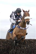 ASCOT, ENGLAND - NOVEMBER 21: David Bass riding Imperial Aura clear the last to win The Chanelle Pharma 1965 Chase at Ascot Racecourse on November 21, 2020 in Ascot, England. Owners are allowed to attend if they have a runner at the meeting otherwise racing remains behind closed doors to the public due to the Coronavirus pandemic. (Photo by Alan Crowhurst/Getty Images)