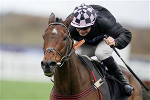 ASCOT, ENGLAND - NOVEMBER 21: James Bowen riding Shang Tang clear the last to win The Coral 'Fail To Finish' Free Bet Novices' Hurdle at Ascot Racecourse on November 21, 2020 in Ascot, England. Owners are allowed to attend if they have a runner at the meeting otherwise racing remains behind closed doors to the public due to the Coronavirus pandemic. (Photo by Alan Crowhurst/Getty Images)