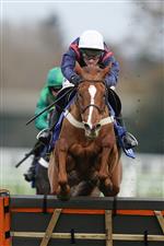 ASCOT, ENGLAND - NOVEMBER 21: Nico de Boinville riding Song For Someone clear the last to win The Coral Hurdle at Ascot Racecourse on November 21, 2020 in Ascot, England. Owners are allowed to attend if they have a runner at the meeting otherwise racing remains behind closed doors to the public due to the Coronavirus pandemic. (Photo by Alan Crowhurst/Getty Images)