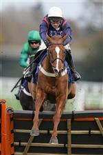 ASCOT, ENGLAND - NOVEMBER 21: Nico de Boinville riding Song For Someone clear the last to win The Coral Hurdle at Ascot Racecourse on November 21, 2020 in Ascot, England. Owners are allowed to attend if they have a runner at the meeting otherwise racing remains behind closed doors to the public due to the Coronavirus pandemic. (Photo by Alan Crowhurst/Getty Images)