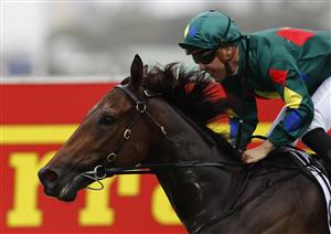GOLD COAST, AUSTRALIA - JANUARY 11: Ryan Maloney rides Alligator Blood to victory int he $2 Milion Gold Coast Magic Millions 3YO Guineas race during the 2019 Magic Millions at the Gold Coast Turf Club on January 11, 2020 in Gold Coast, Australia. (Photo by Regi Varghese/Getty Images)