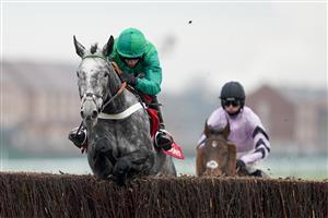 NEWBURY, ENGLAND - NOVEMBER 27: Daryl Jacob riding Caribean Boy (green) on their way to winning The Ladbrokes Committed To Safer Gambling Novices' Chase at Newbury Racecourse on November 27, 2020 in Newbury, England. Owners are allowed to attend if they have a runner at the meeting otherwise racing remains behind closed doors to the public due to the Coronavirus pandemic. (Photo by Alan Crowhurst/Getty Images)