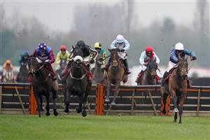NEWBURY, ENGLAND - NOVEMBER 27: Richard Johnson riding Thyme Hill (R) clear the last to win The Ladbrokes Long Distance Hurdle at Newbury Racecourse on November 27, 2020 in Newbury, England. Owners are allowed to attend if they have a runner at the meeting otherwise racing remains behind closed doors to the public due to the Coronavirus pandemic. (Photo by Alan Crowhurst/Getty Images)