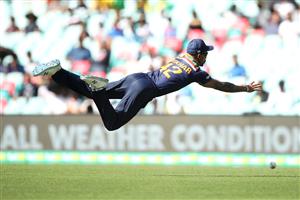 SYDNEY, AUSTRALIA - NOVEMBER 27: Shikhar Dhawan of India dives unsuccessfully to take a catch during game one of the One Day International series between Australia and India at Sydney Cricket Ground on November 27, 2020 in Sydney, Australia. (Photo by Mark Kolbe/Getty Images)