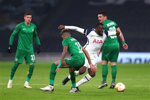 LONDON, ENGLAND - NOVEMBER 26: Tanguy NDombele of Tottenham Hotspur breaks through the PFC Ludogorets defence during the UEFA Europa League Group J stage match between Tottenham Hotspur and PFC Ludogorets Razgrad at Tottenham Hotspur Stadium on November 26, 2020 in London, England. Sporting stadiums around the UK remain under strict restrictions due to the Coronavirus Pandemic as Government social distancing laws prohibit fans inside venues resulting in games being played behind closed doors. (Photo by Clive Rose/Getty Images)