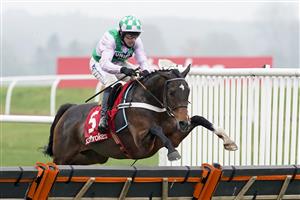 NEWBURY, ENGLAND - NOVEMBER 28: Jeremiah McGrath riding Floressa clear the last to win The Ladbrokes Committed To Safer Gambling Intermediate Hurdle at Newbury Racecourse on November 28, 2020 in Newbury, England. Owners are allowed to attend if they have a runner at the meeting otherwise racing remains behind closed doors to the public due to the Coronavirus pandemic. (Photo by Alan Crowhurst/Getty Images)