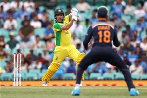 SYDNEY, AUSTRALIA - NOVEMBER 29: Aaron Finch of Australia bats during game two of the One Day International series between Australia and India at Sydney Cricket Ground on November 29, 2020 in Sydney, Australia. (Photo by Cameron Spencer/Getty Images)