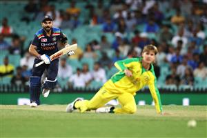 SYDNEY, AUSTRALIA - NOVEMBER 29: Virat Kohli of India plays a shot past Adam Zampa of Australia during game two of the One Day International series between Australia and India at Sydney Cricket Ground on November 29, 2020 in Sydney, Australia. (Photo by Cameron Spencer/Getty Images)