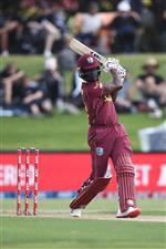 TAURANGA, NEW ZEALAND - NOVEMBER 29: Andre Fletcher of the West Indies bats during game two of the International Twenty20 series between New Zealand and the West Indies at Bay Oval on November 29, 2020 in Tauranga, New Zealand. (Photo by Phil Walter/Getty Images)