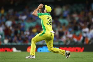 SYDNEY, AUSTRALIA - NOVEMBER 29: Josh Hazlewood of Australia catches KL Rahul of India off a delivery by Adam Zampa of Australia during game two of the One Day International series between Australia and India at Sydney Cricket Ground on November 29, 2020 in Sydney, Australia. (Photo by Cameron Spencer/Getty Images)