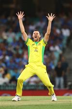 SYDNEY, AUSTRALIA - NOVEMBER 29: Josh Hazlewood of Australia appeals for lbw during game two of the One Day International series between Australia and India at Sydney Cricket Ground on November 29, 2020 in Sydney, Australia. (Photo by Cameron Spencer/Getty Images)