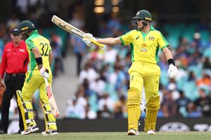 SYDNEY, AUSTRALIA - NOVEMBER 29: Marnus Labuschagne of Australia celebrates reaching 50 runs during game two of the One Day International series between Australia and India at Sydney Cricket Ground on November 29, 2020 in Sydney, Australia. (Photo by Ryan Pierse/Getty Images)