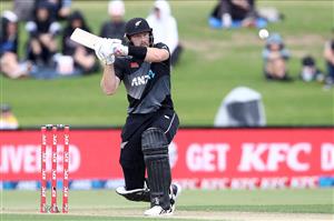 TAURANGA, NEW ZEALAND - NOVEMBER 29: Martin Guptill of New Zealand bats during game two of the International Twenty20 series between New Zealand and the West Indies at Bay Oval on November 29, 2020 in Tauranga, New Zealand. (Photo by Phil Walter/Getty Images)