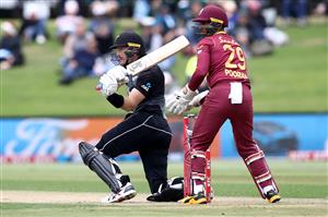 TAURANGA, NEW ZEALAND - NOVEMBER 29: Martin Guptill of New Zealand bats during game two of the International Twenty20 series between New Zealand and the West Indies at Bay Oval on November 29, 2020 in Tauranga, New Zealand. (Photo by Phil Walter/Getty Images)
