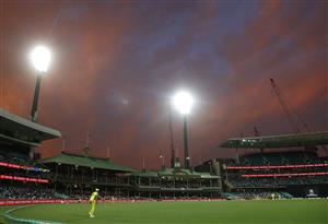 SYDNEY, AUSTRALIA - NOVEMBER 29: Mitchell Starc of Australia fields during game two of the One Day International series between Australia and India at Sydney Cricket Ground on November 29, 2020 in Sydney, Australia. (Photo by Ryan Pierse/Getty Images)
