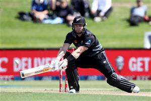 TAURANGA, NEW ZEALAND - NOVEMBER 29: Glenn Phillips of New Zealand bats during game two of the International Twenty20 series between New Zealand and the West Indies at Bay Oval on November 29, 2020 in Tauranga, New Zealand. (Photo by Phil Walter/Getty Images)