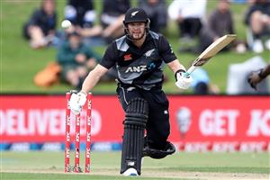 TAURANGA, NEW ZEALAND - NOVEMBER 29: Glenn Phillips of New Zealand bats during game two of the International Twenty20 series between New Zealand and the West Indies at Bay Oval on November 29, 2020 in Tauranga, New Zealand. (Photo by Phil Walter/Getty Images)