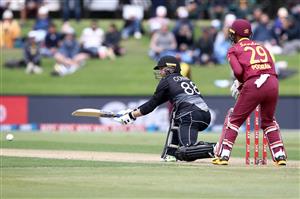 TAURANGA, NEW ZEALAND - NOVEMBER 29: Devon Conway of New Zealand bats during game two of the International Twenty20 series between New Zealand and the West Indies at Bay Oval on November 29, 2020 in Tauranga, New Zealand. (Photo by Phil Walter/Getty Images)
