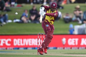 TAURANGA, NEW ZEALAND - NOVEMBER 29: Shimron Hetmyer of the West Indies bats during game two of the International Twenty20 series between New Zealand and the West Indies at Bay Oval on November 29, 2020 in Tauranga, New Zealand. (Photo by Phil Walter/Getty Images)