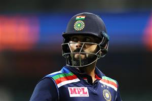 SYDNEY, AUSTRALIA - NOVEMBER 29: Virat Kohli of India leaves the field after being dismissed by Josh Hazlewood of Australia during game two of the One Day International series between Australia and India at Sydney Cricket Ground on November 29, 2020 in Sydney, Australia. (Photo by Cameron Spencer/Getty Images)
