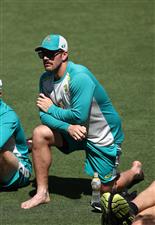 CANBERRA, AUSTRALIA - DECEMBER 01: Aaron Finch of Australia looks on during an Australian ODI nets session at Manuka Oval on December 01, 2020 in Canberra, Australia. (Photo by Ryan Pierse/Getty Images)
