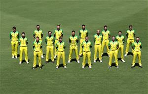 CANBERRA, AUSTRALIA - DECEMBER 01: The Australian ODI team pose for a team photo at Manuka Oval on December 01, 2020 in Canberra, Australia. (Photo by Ryan Pierse/Getty Images)