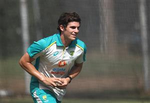 CANBERRA, AUSTRALIA - DECEMBER 01: Sean Abbott of Australia trains during an Australian ODI nets session at Manuka Oval on December 01, 2020 in Canberra, Australia. (Photo by Ryan Pierse/Getty Images)