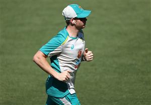 CANBERRA, AUSTRALIA - DECEMBER 01: Steve Smith of Australia runs laps during an Australian ODI nets session at Manuka Oval on December 01, 2020 in Canberra, Australia. (Photo by Ryan Pierse/Getty Images)