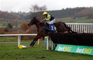 LUDLOW, ENGLAND - DECEMBER 02: Roll Again ridden by Robert Dunne on their way to winning the Corrie Cup Handicap Chase at Ludlow Racecourse on December 2, 2020 in Ludlow, England. (Photo by David Davies - Pool/Getty Images)